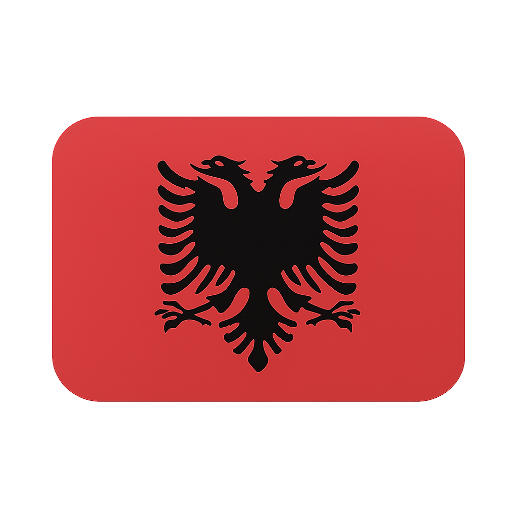 Albania Flag Icon Transparent Background Rounded Corners