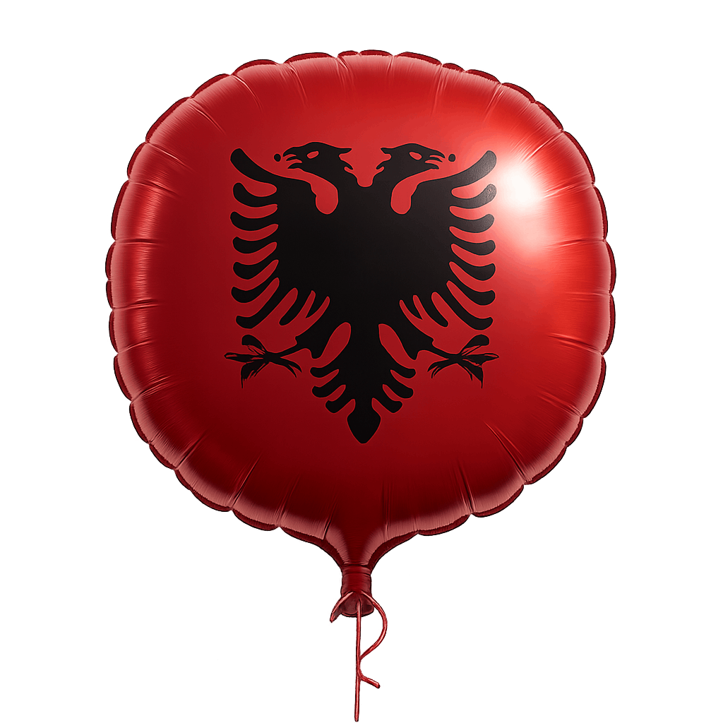 Albania Flag Mylar Balloon Transparent Background