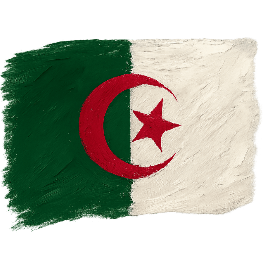 Algeria Flag Brush Stroke Transparent Background