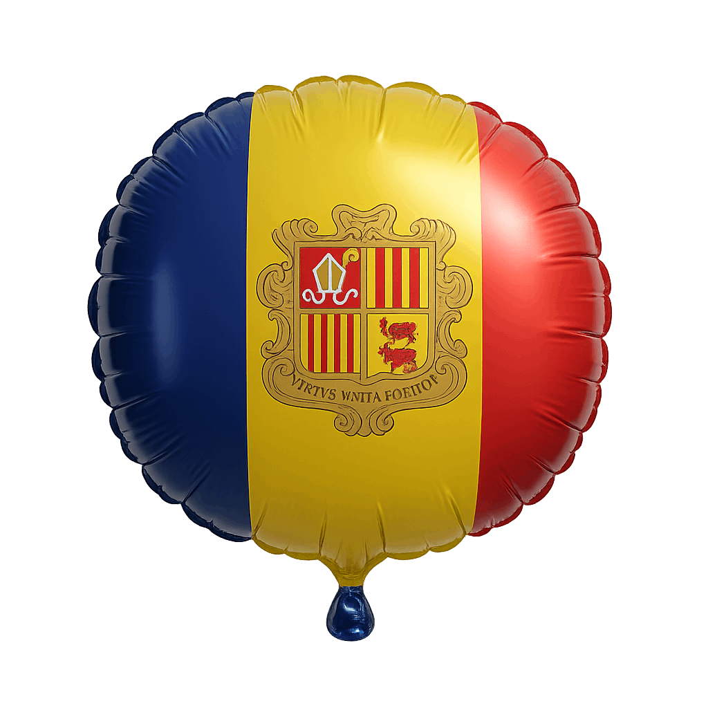 Andorra Flag Mylar Balloon Transparent Background