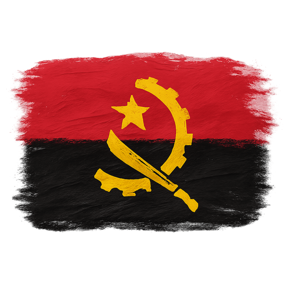 Angola Flag Brush Stroke Transparent Background