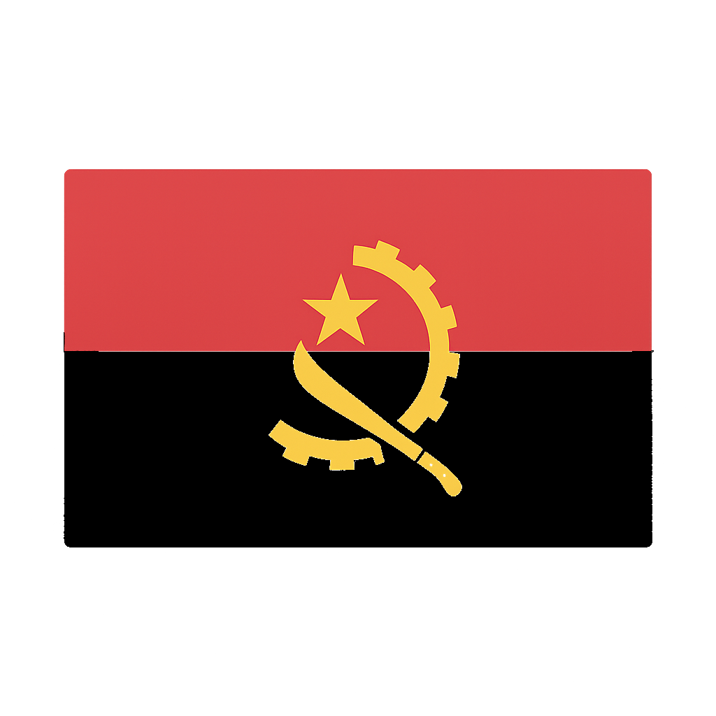 Angola Flag Flat Graphic Transparent Background