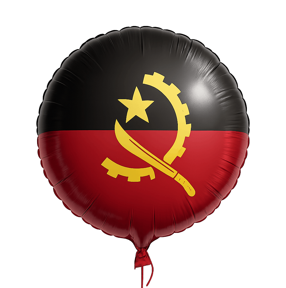 Angola Flag Mylar Balloon Transparent Background