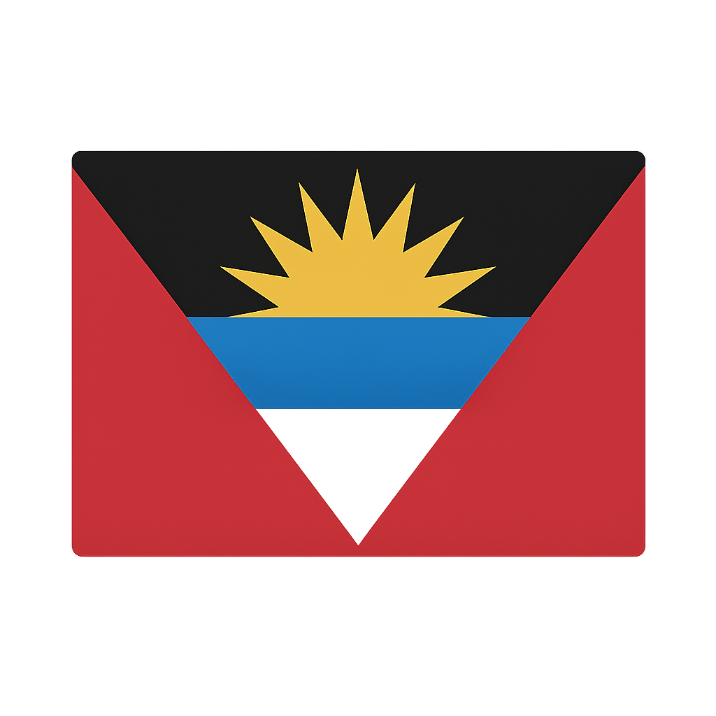 Antigua and Barbuda Flat Flag transparent background