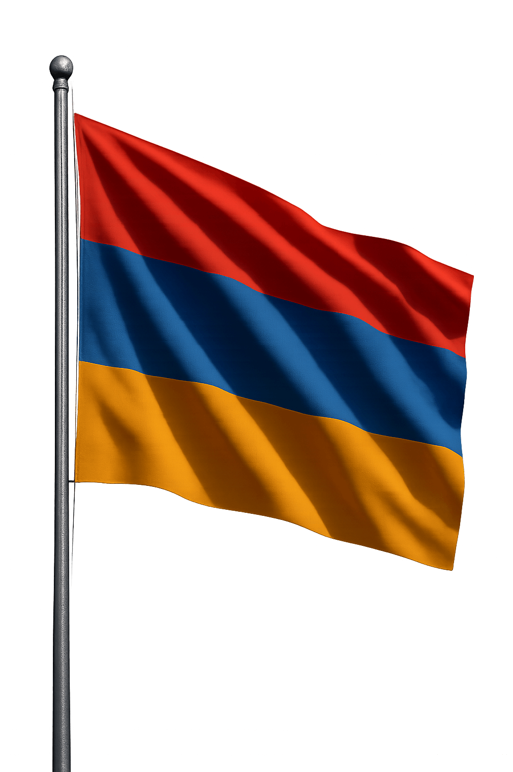 Armenia Flag on Pole transparent background