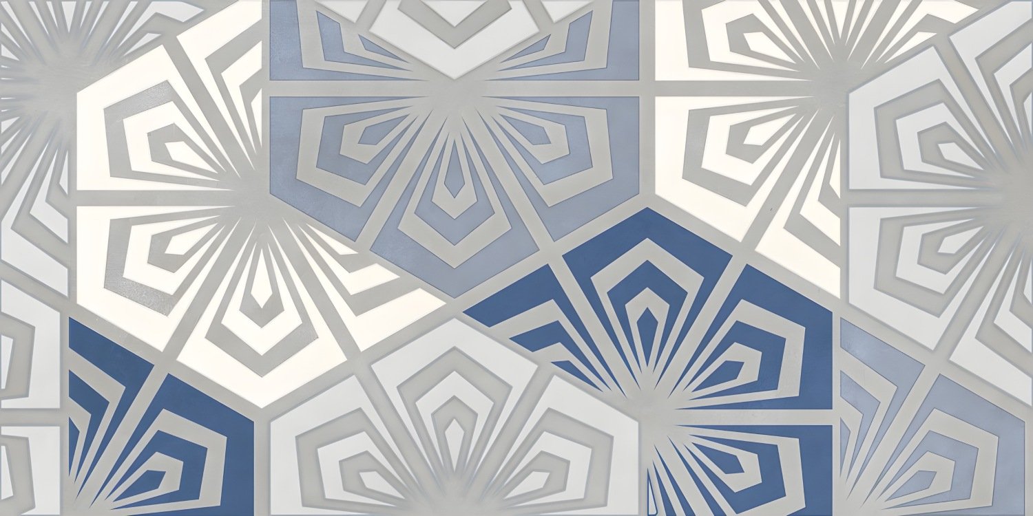 Art Deco Geometric Fan Pattern Tile
