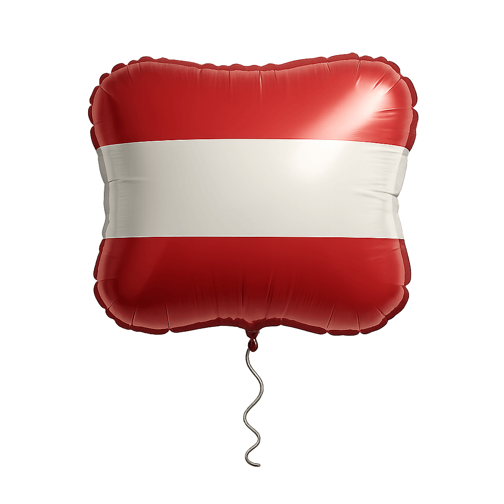 Austrian Flag Balloon Foil Shape Transparent Background