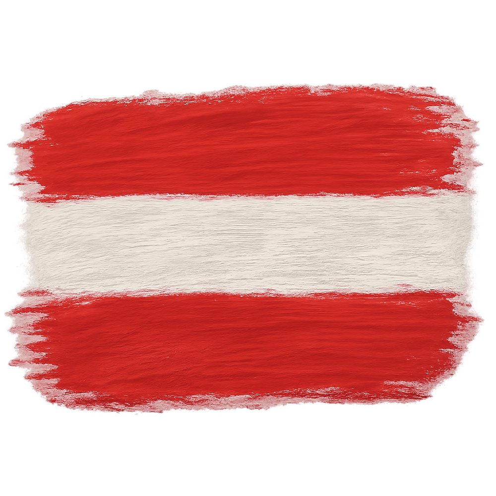 Austrian Flag Painted Brushstroke Texture Transparent Background