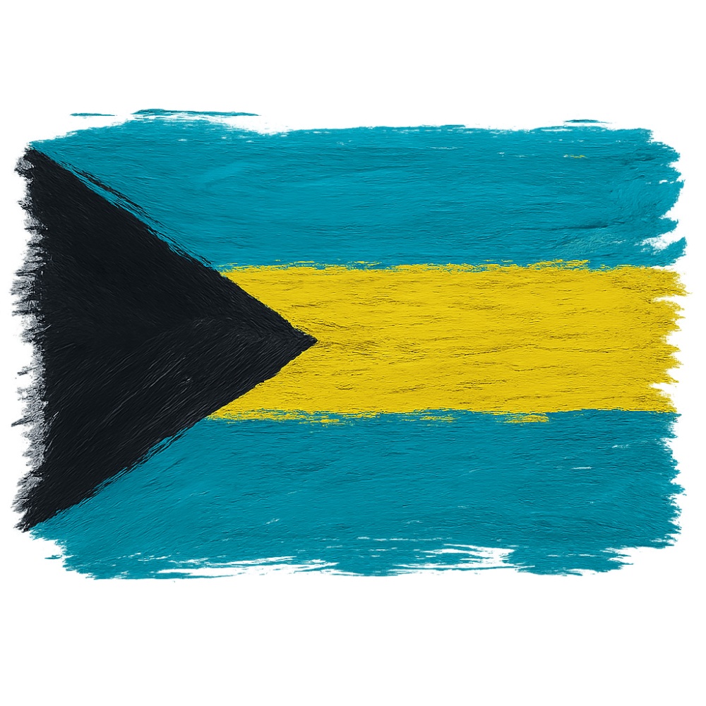 Bahamas Flag Painted Brushstroke Art Transparent Background
