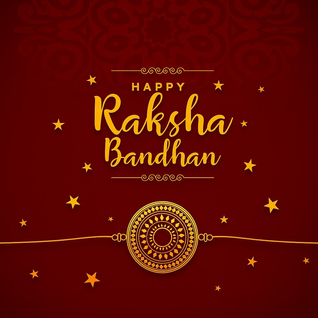 Beautiful Raksha Bandhan Festival Greeting Card with Traditional Decorative Rakhi