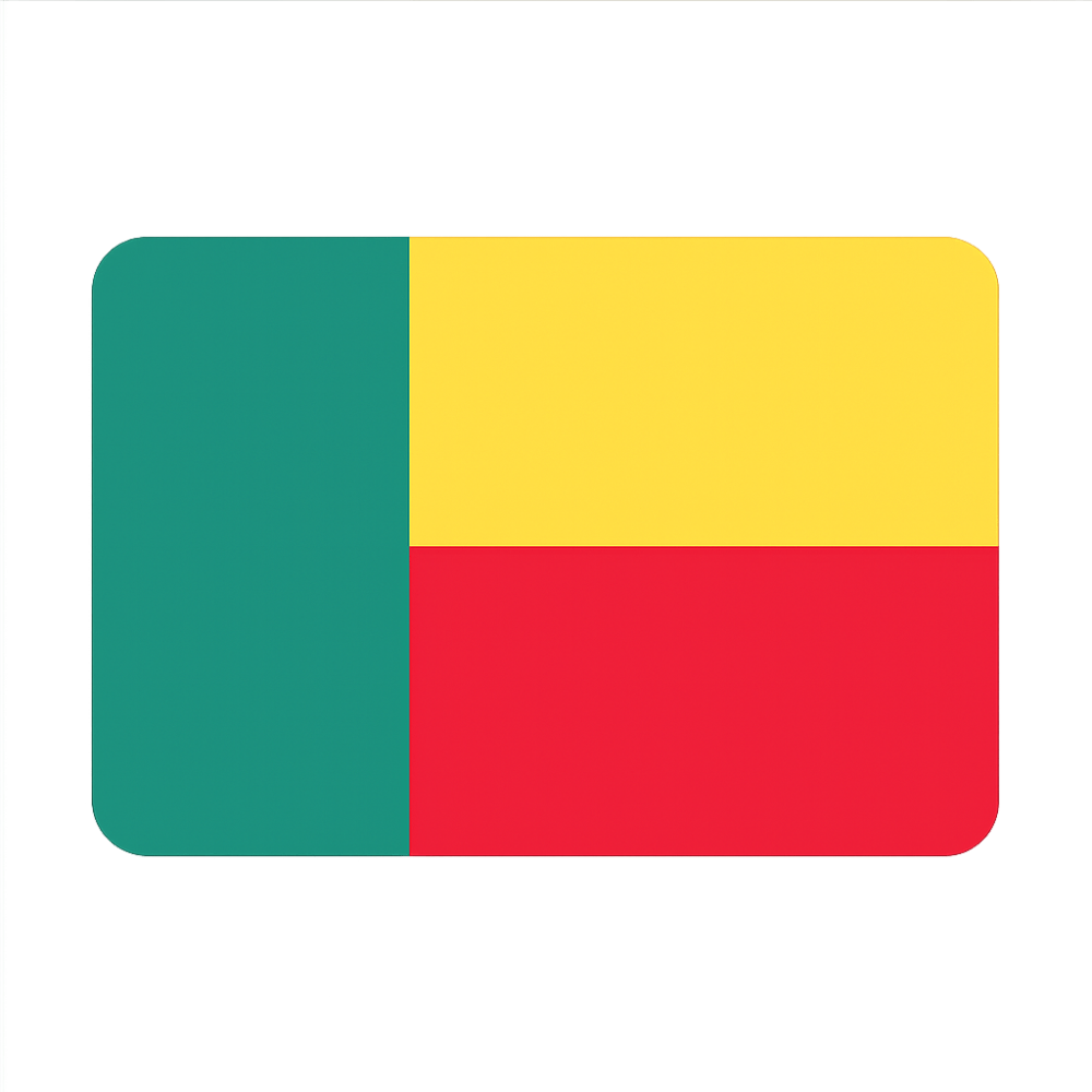 Benin Flag Icon Rounded Rectangle transparent background