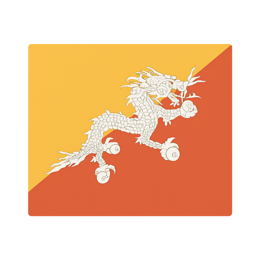 Bhutan Flag Icon Rounded Square transparent background