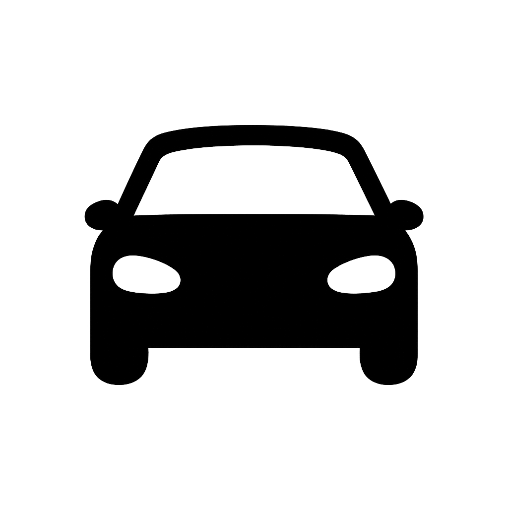 Black Car Front View Flat Icon
