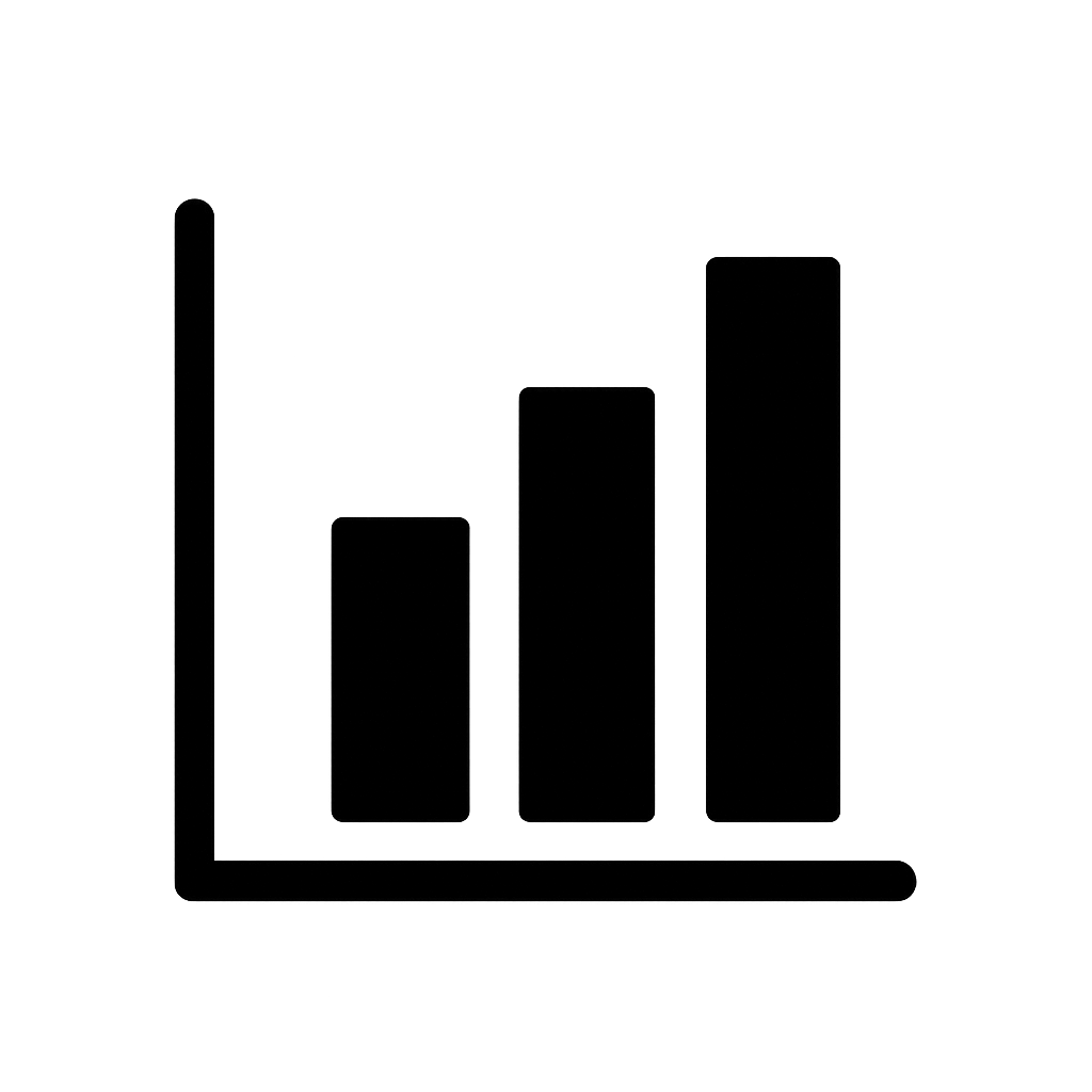 Black Flat Bar Chart Icon