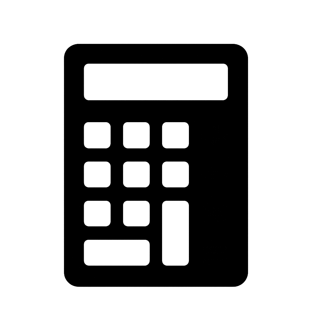 Black Flat Calculator Icon