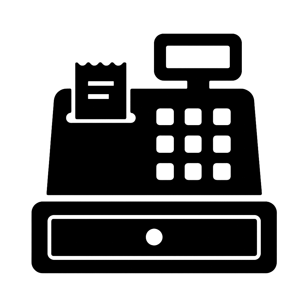 Black Flat Cash Register Icon