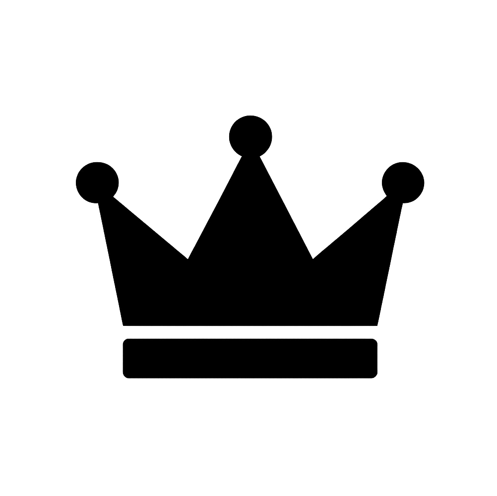 Black Flat Crown Icon