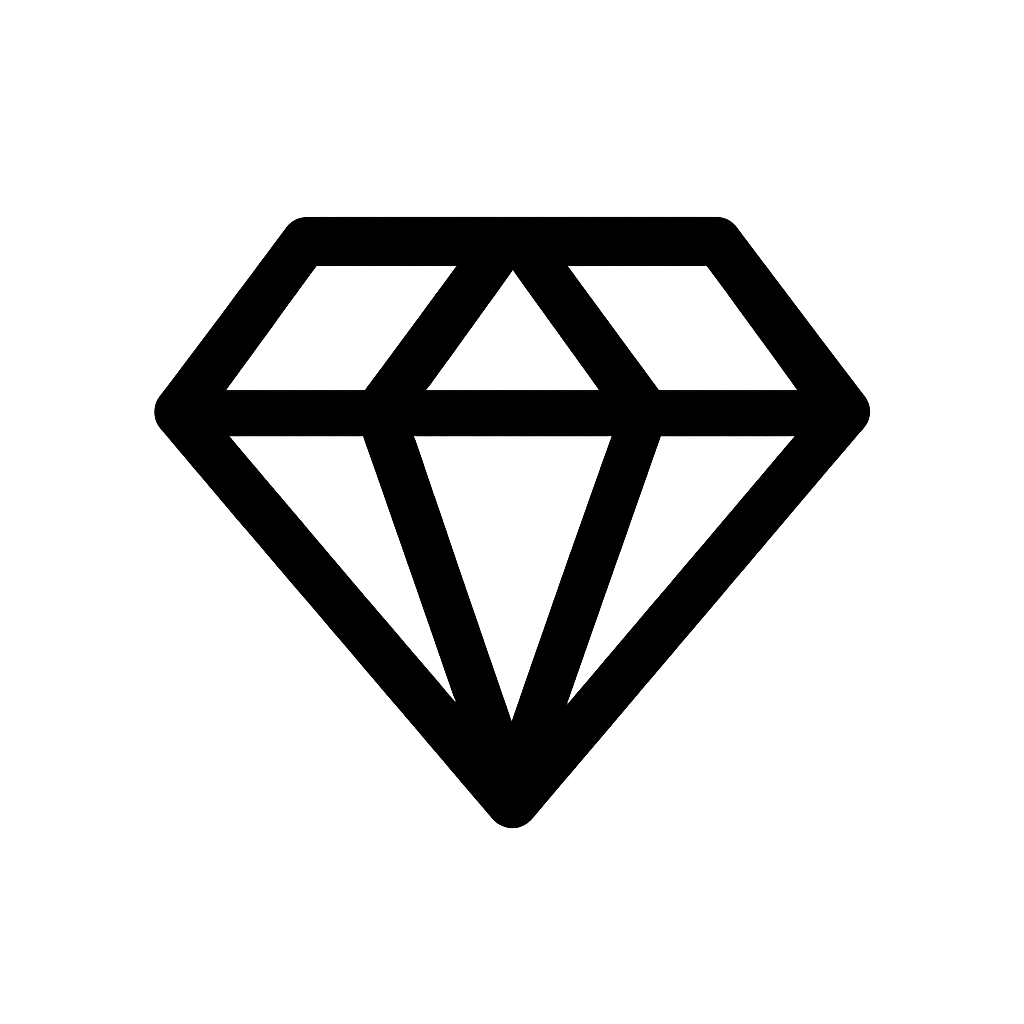 Black Flat Diamond Icon