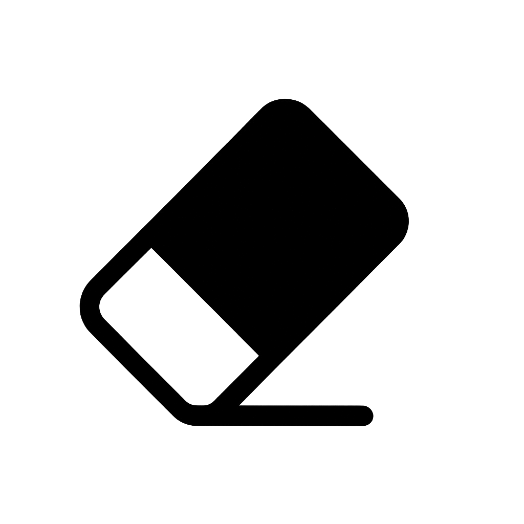 Black Flat Eraser Icon