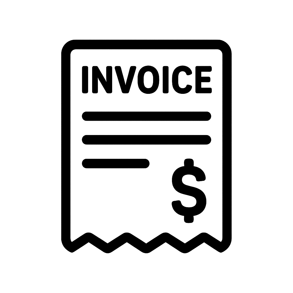 Black Flat Invoice Icon