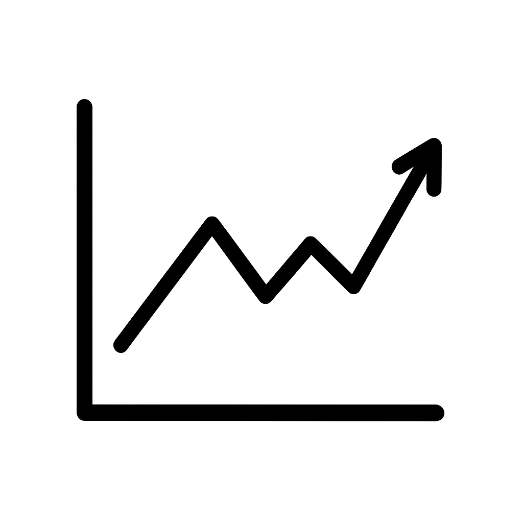 Black Flat Line Chart Icon