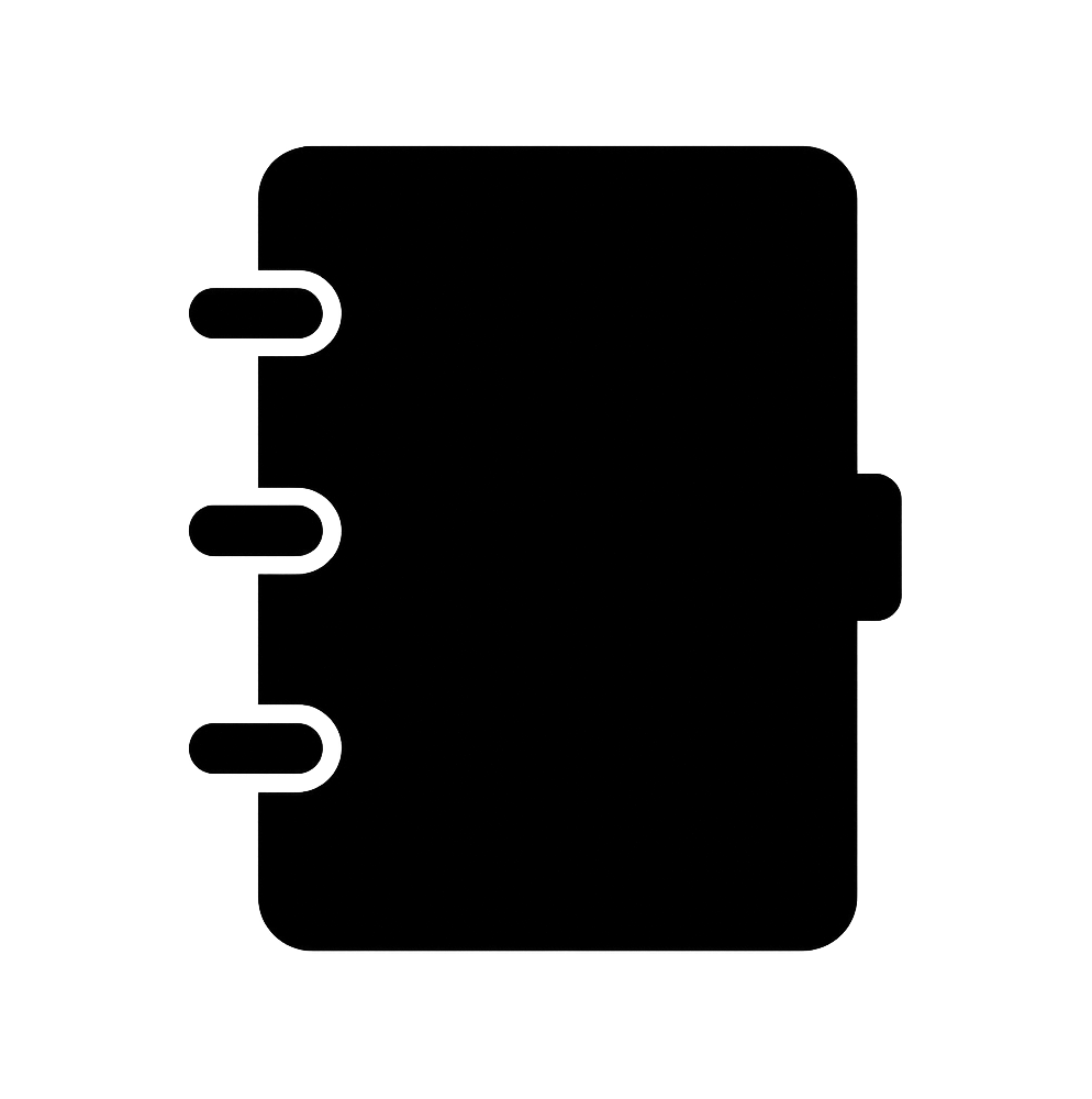 Black Flat Notebook Icon