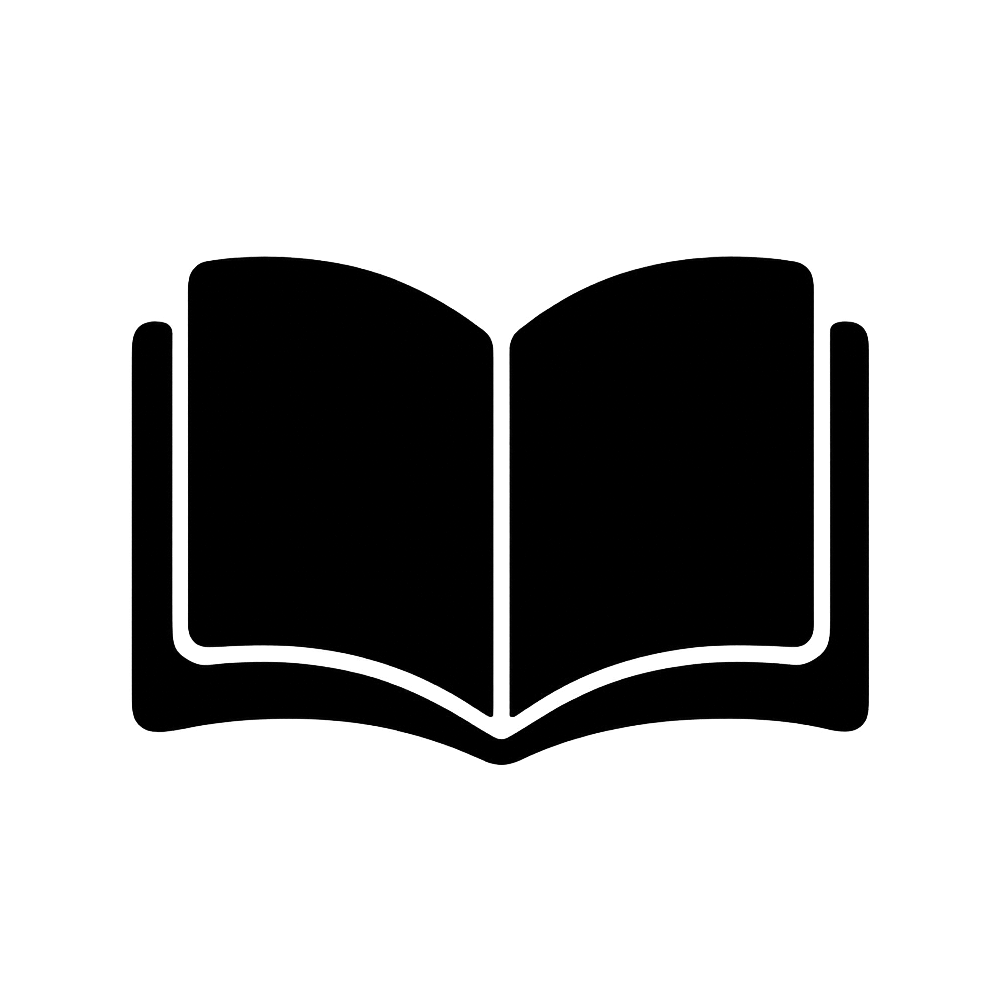 Black Flat Open Book Icon