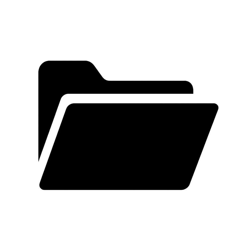Black Flat Open Folder Icon
