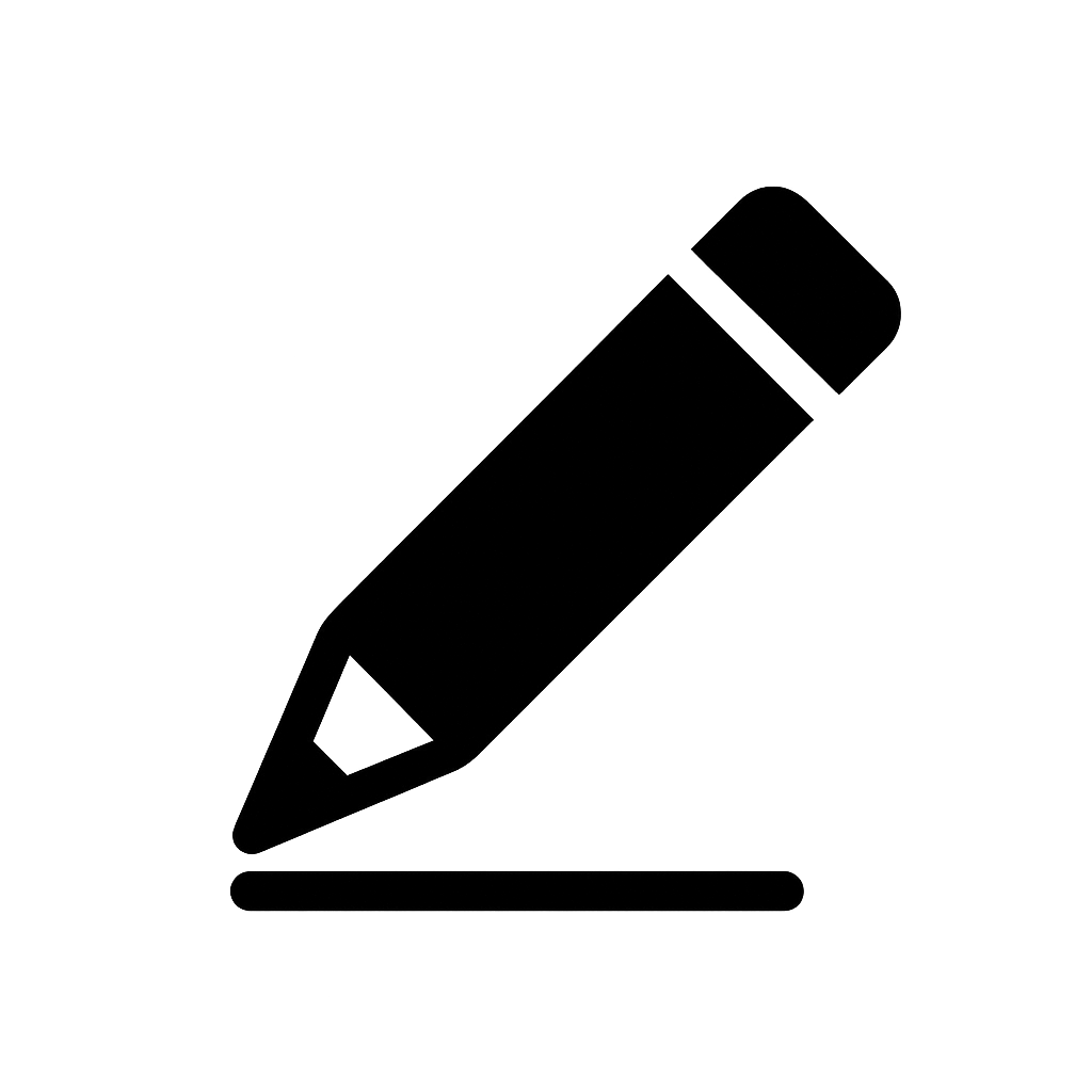 Black Flat Pencil Edit Icon