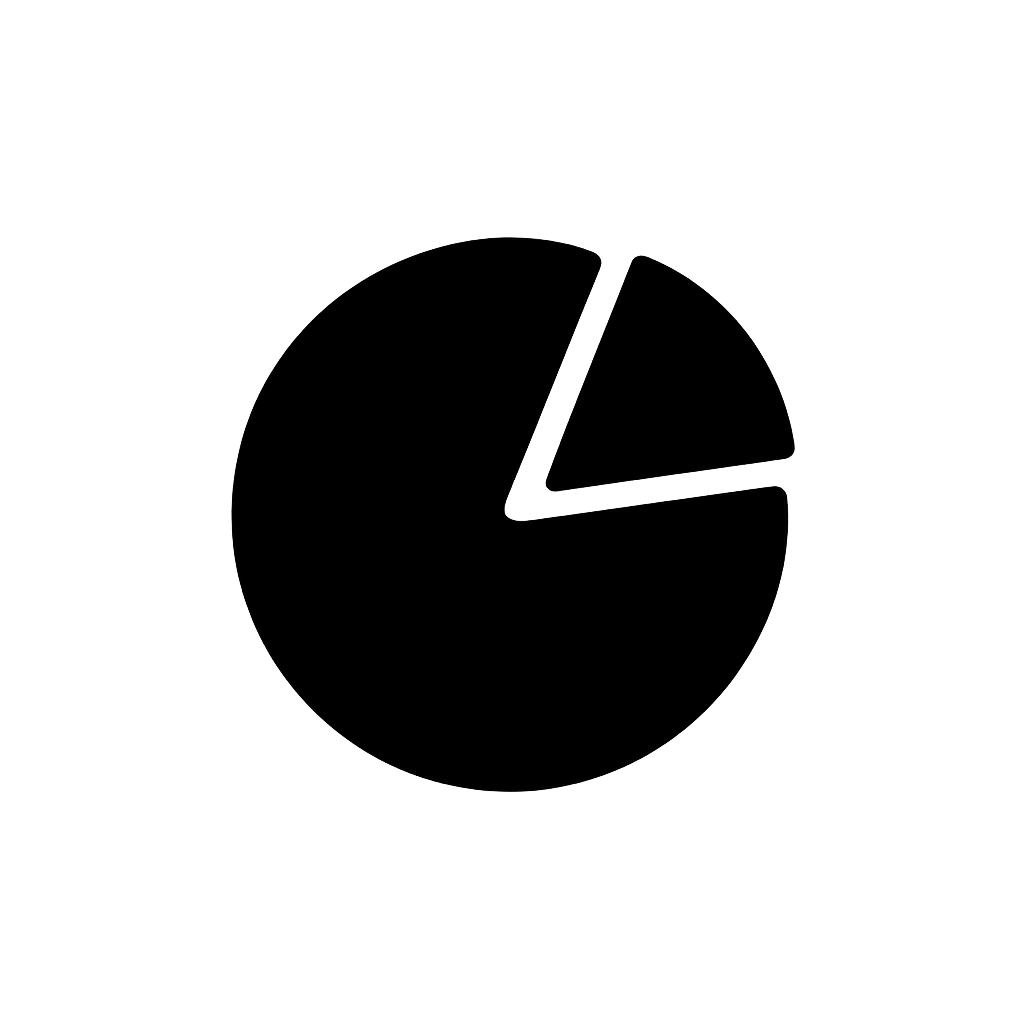 Black Flat Pie Chart Icon