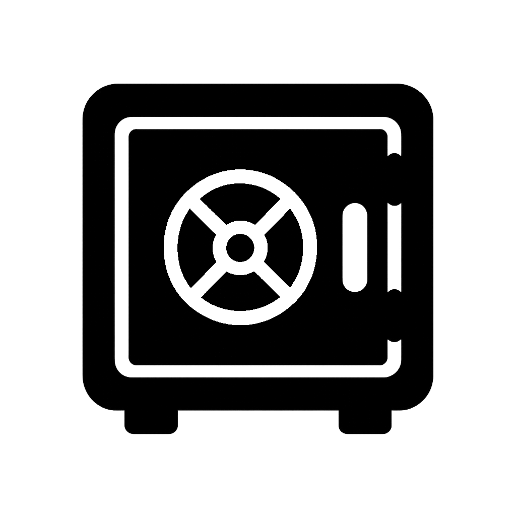Black Flat Safe Vault Icon