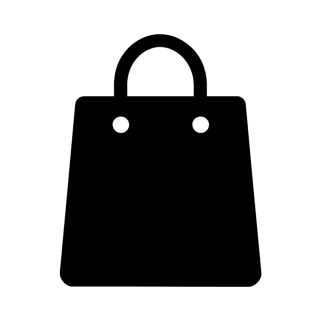 Black Flat Shopping Bag Icon