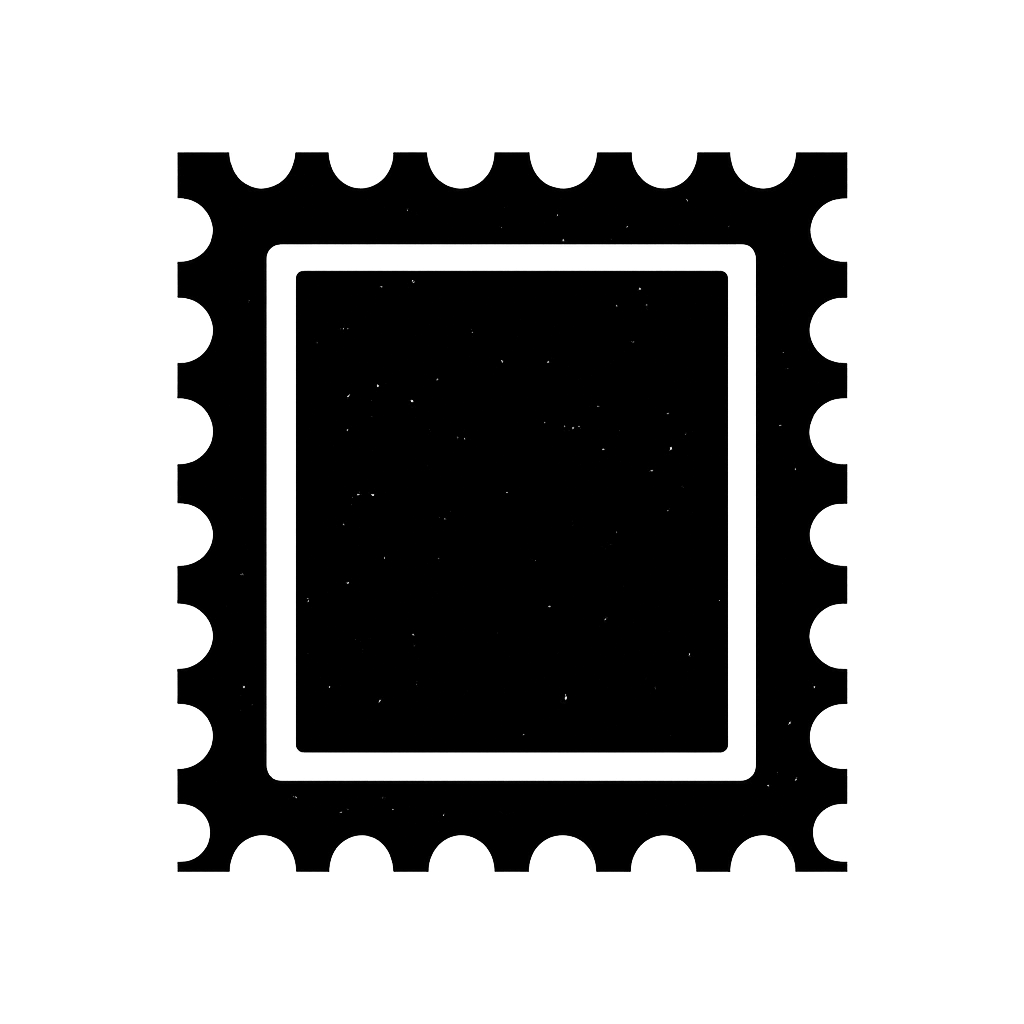 Black Flat Stamp Icon