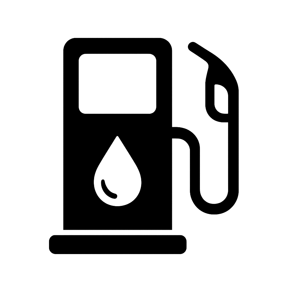 Black Gas Fuel Pump Station Flat Icon