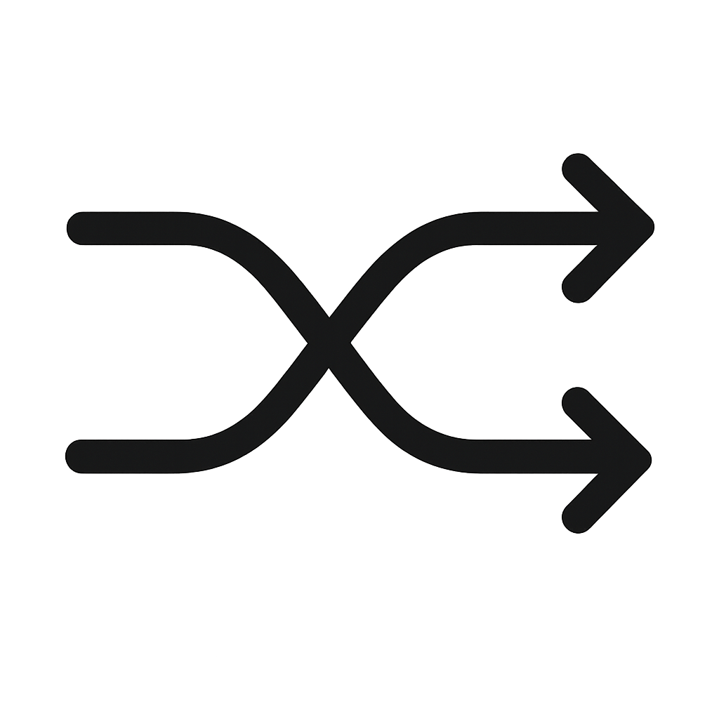 Black Intersecting Shuffle Media Player Arrows