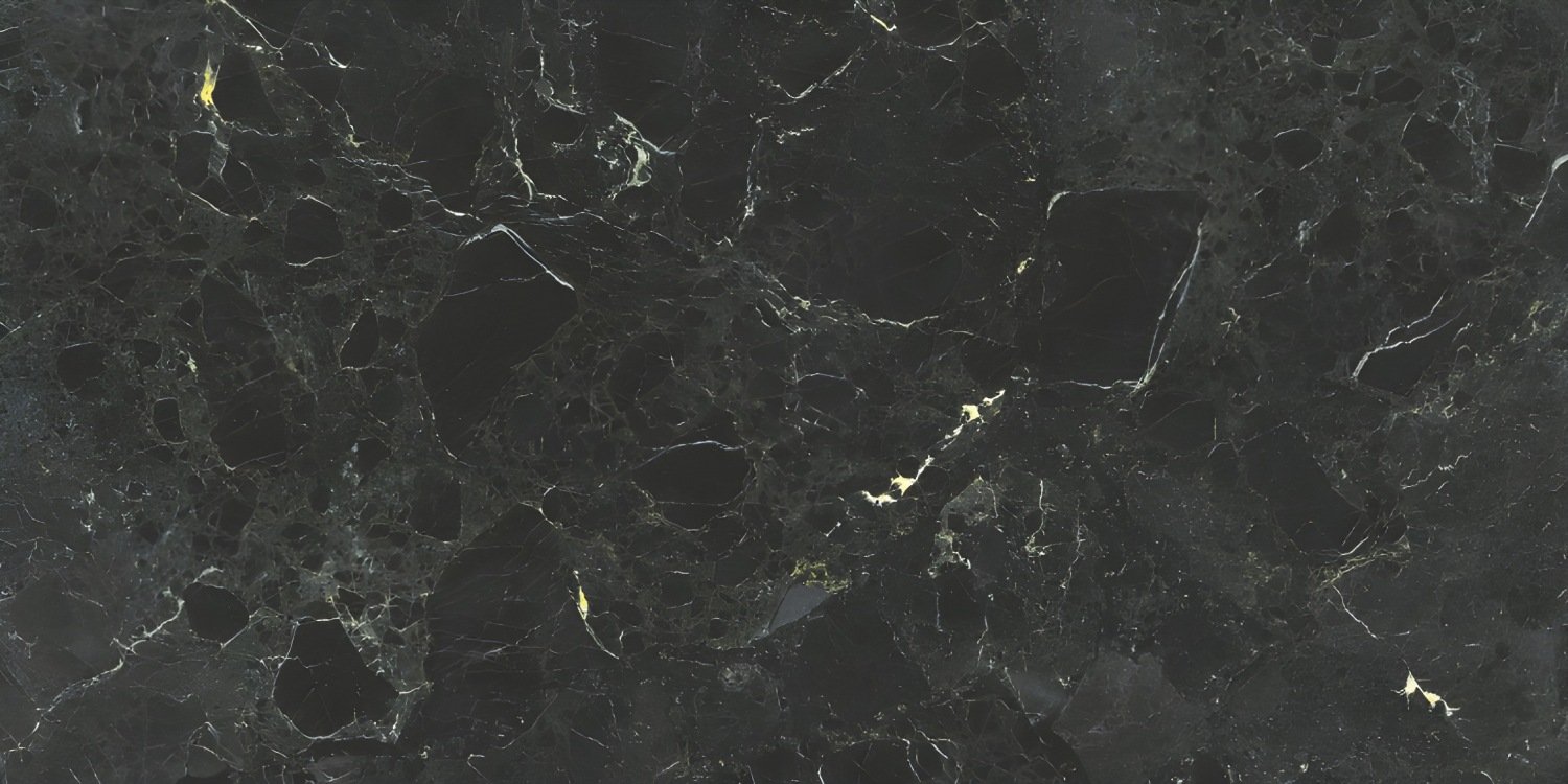 Black Marble with Gold and White Veins