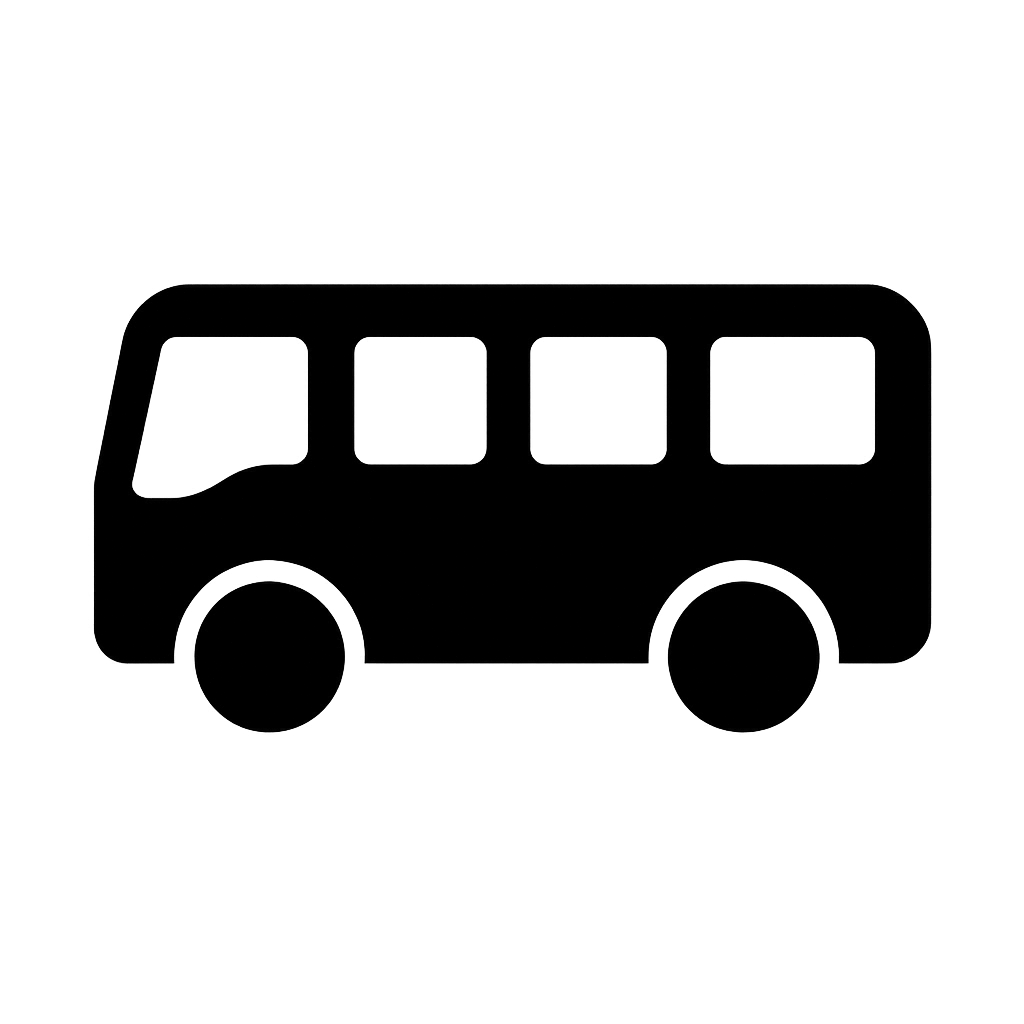 Black Minibus or Van Silhouette Icon