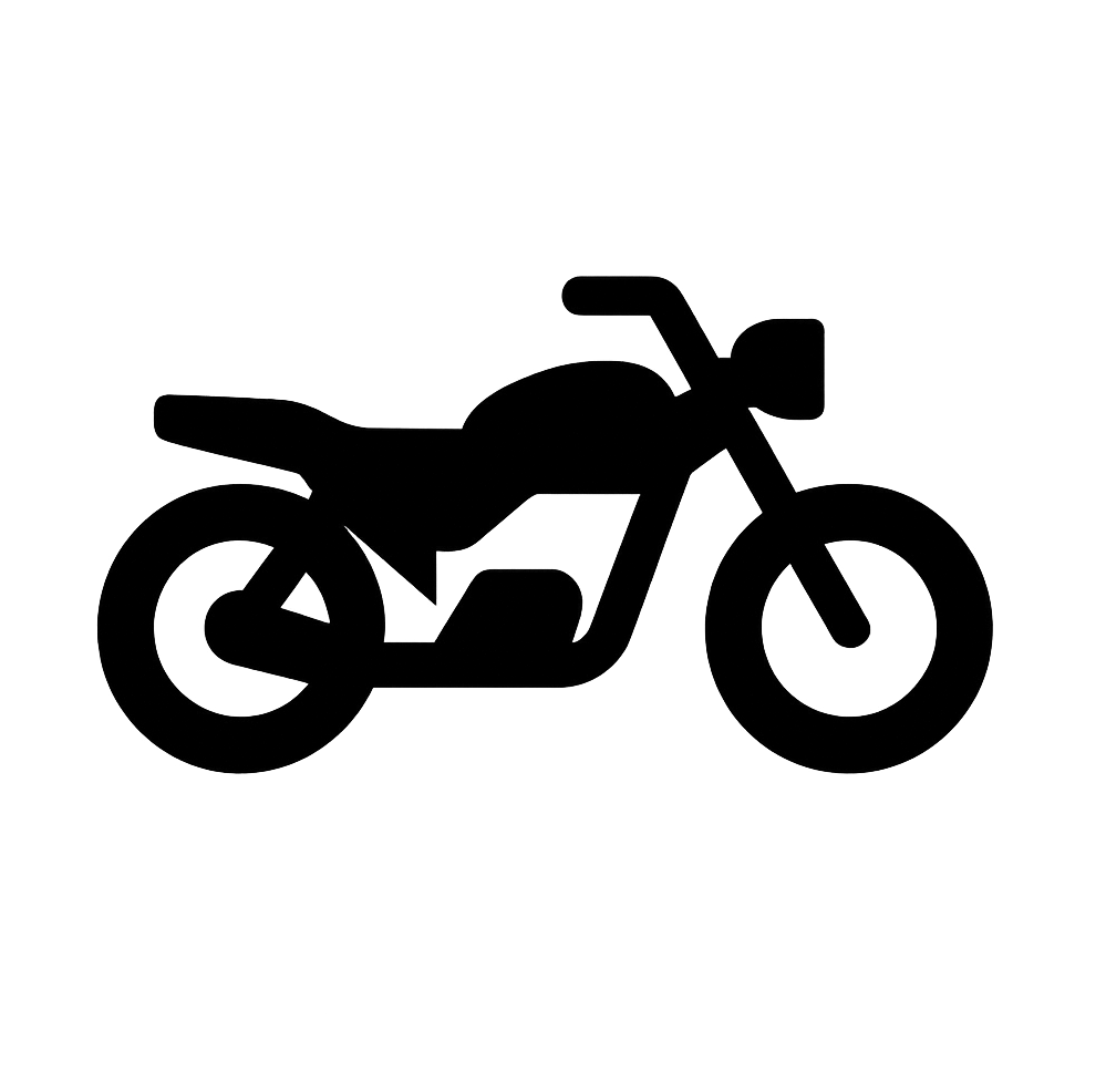 Black Motorcycle Side View Flat Icon