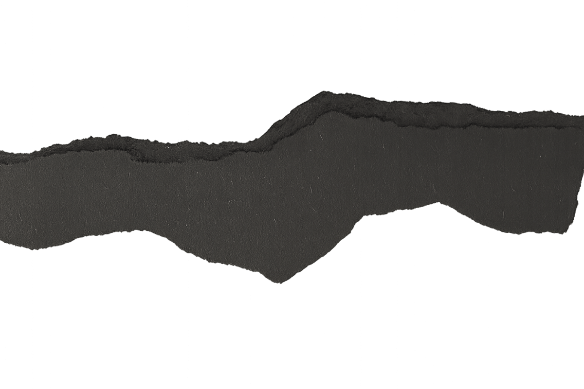 Black Torn Paper Strip Transparent Background PNG