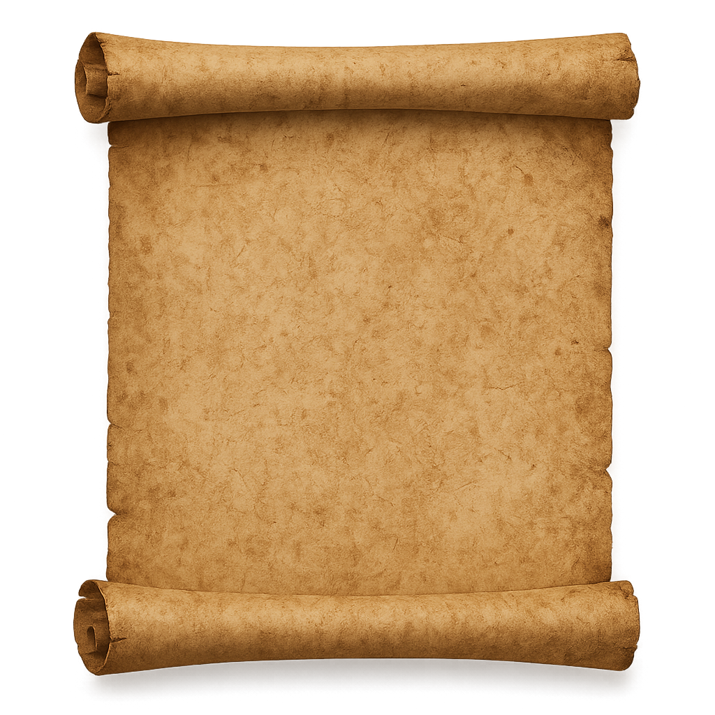 Blank Aged Brown Parchment Paper Scroll