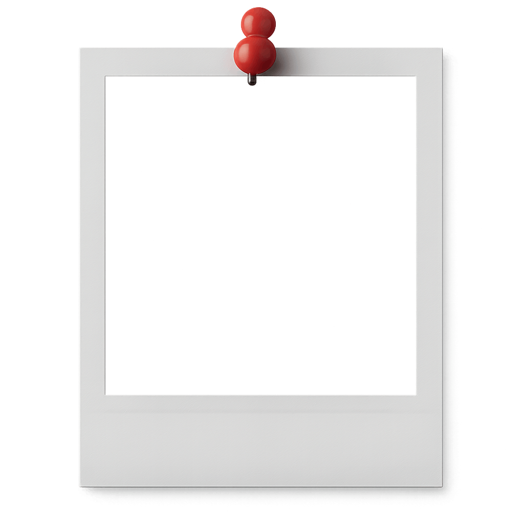 Blank Polaroid Frame Pushpin Transparent Background