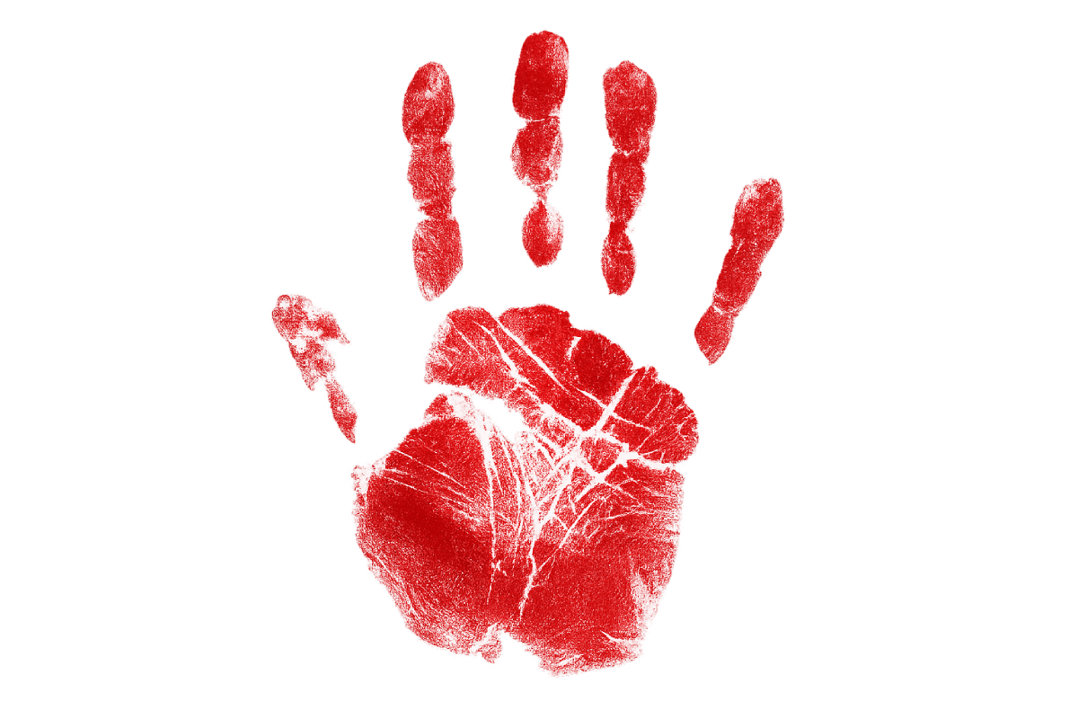 Bloody Red Handprint Transparent Background PNG