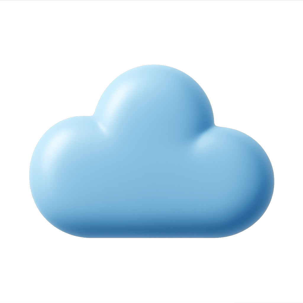 Blue 3D Cloud Icon Data Storage Sky