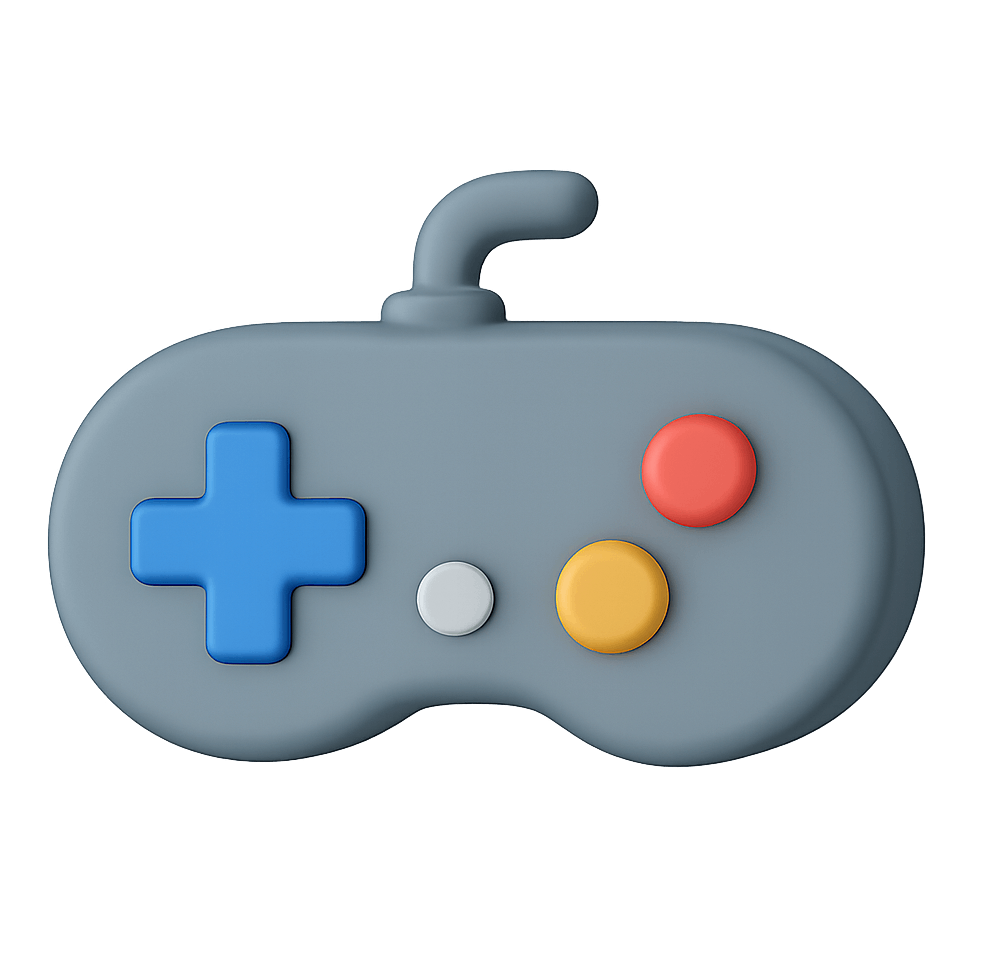 Blue 3D Video Game Controller Icon