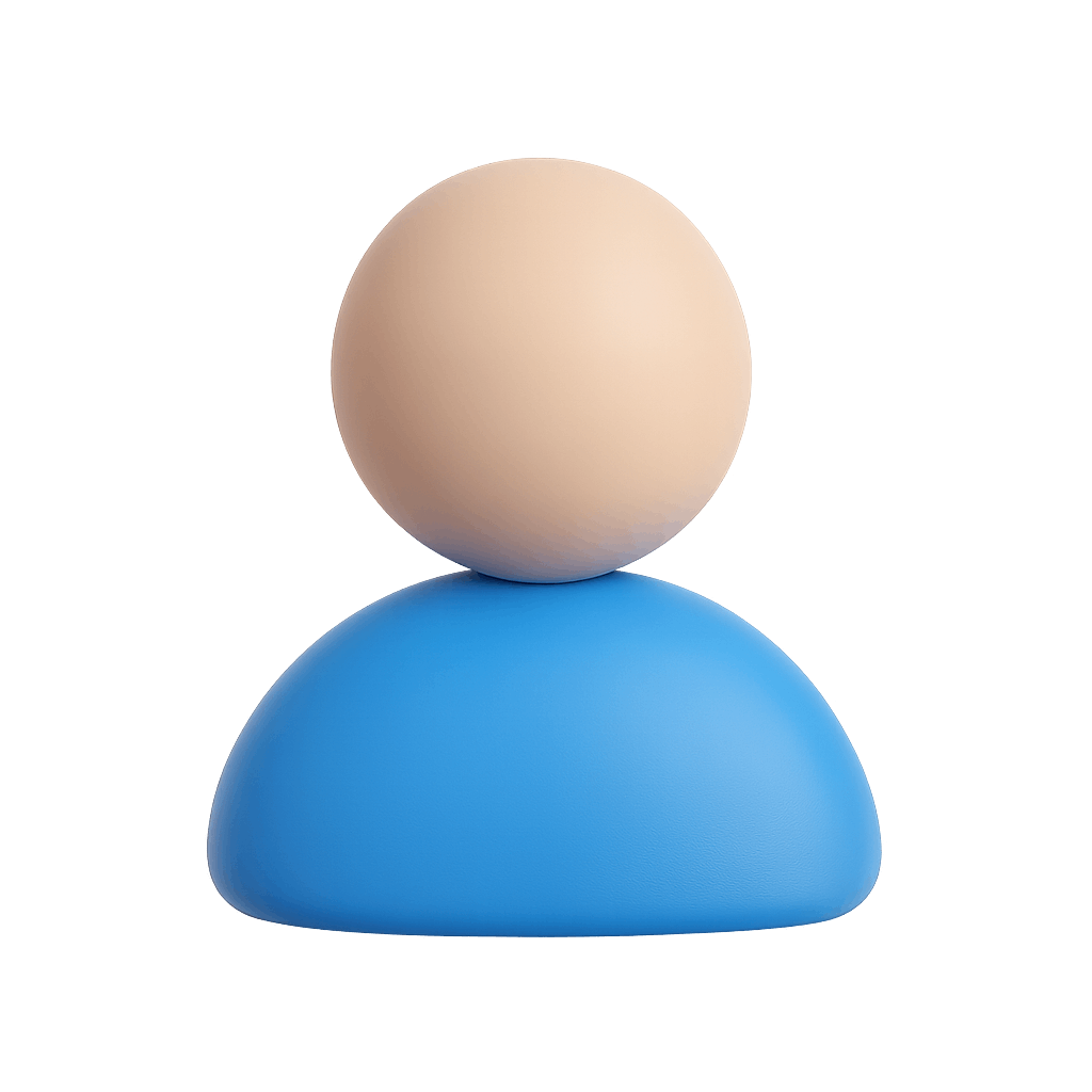 Blue and Beige 3D User Profile Icon