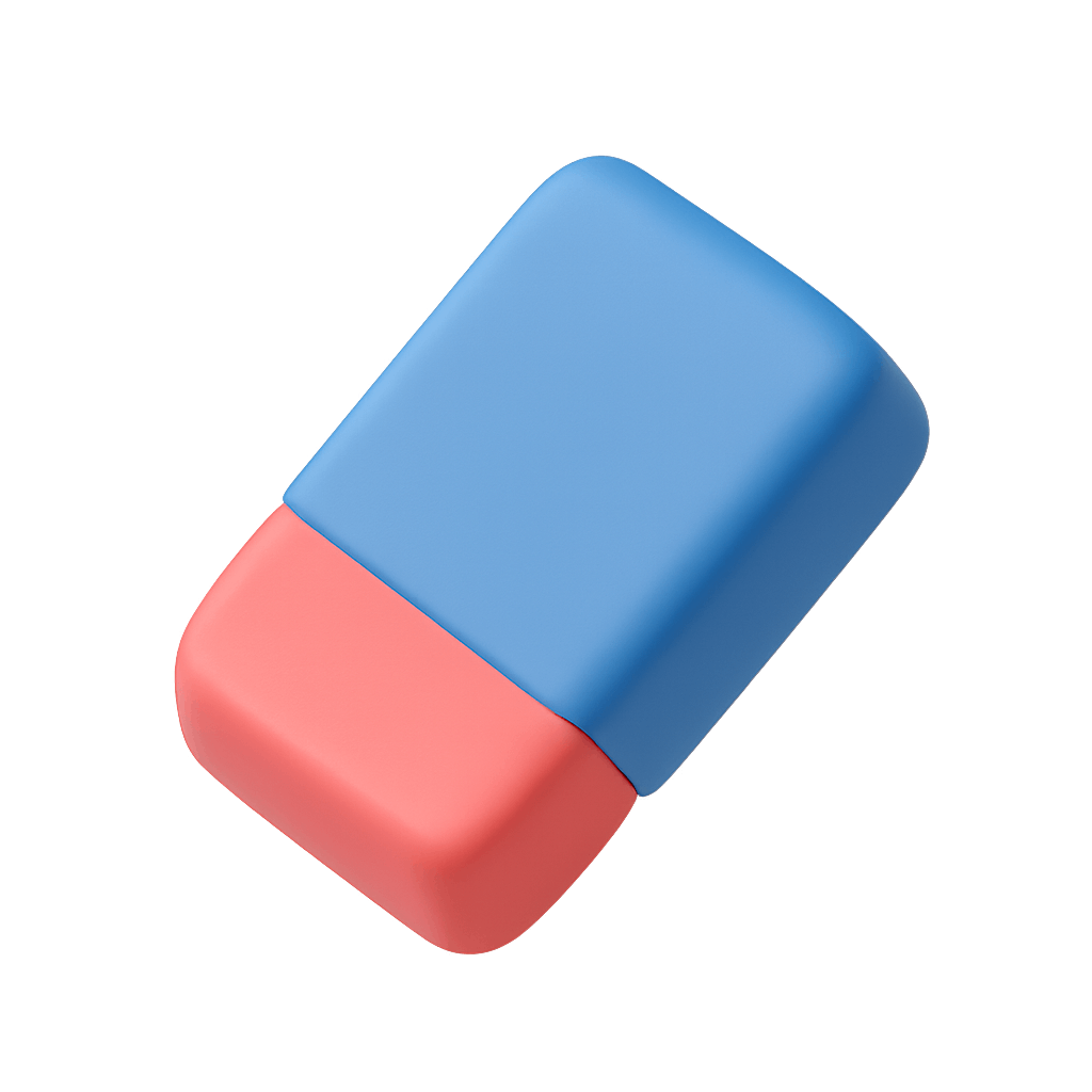 Blue and Pink Rectangular Rubber Eraser