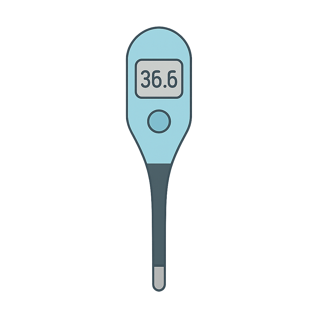 Blue Digital Thermometer 36.6 Reading Transparent Background