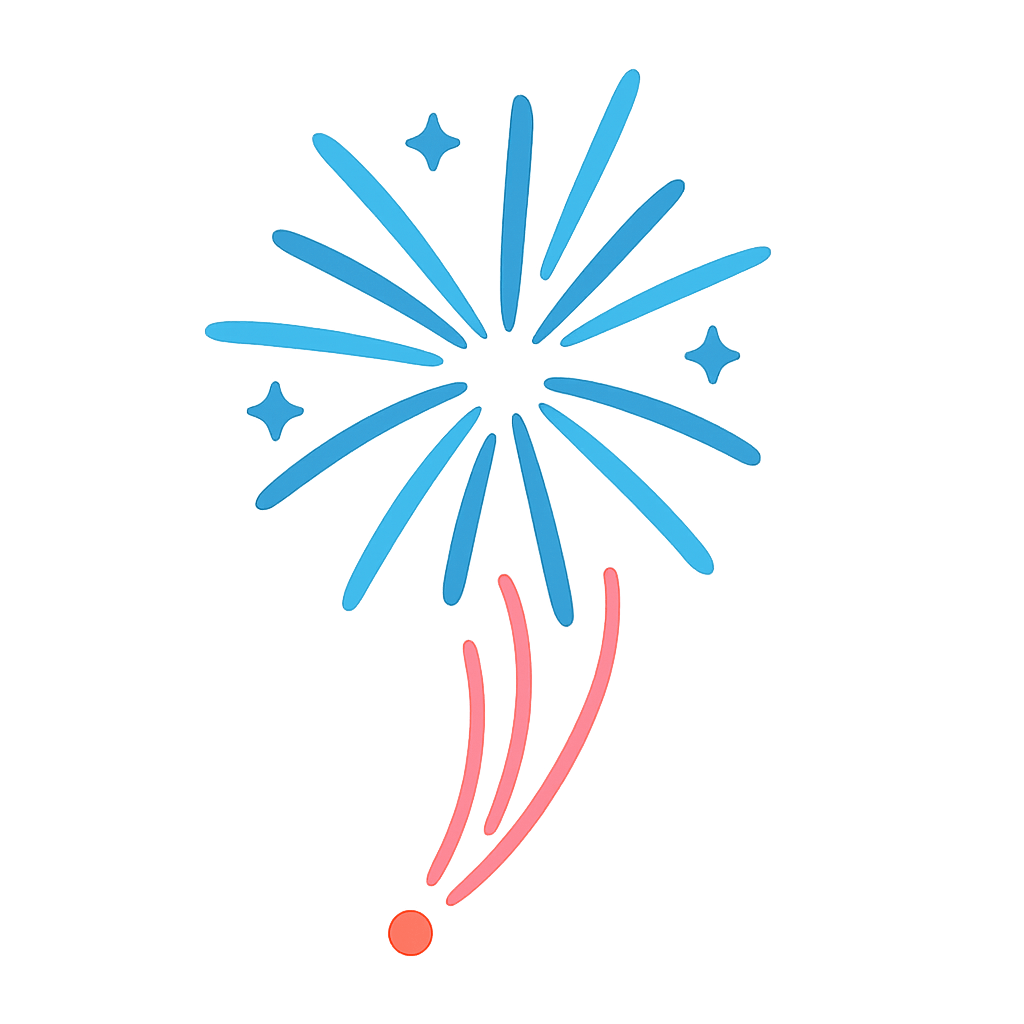 Blue Firework Rocket Exploding Sky Transparent Background