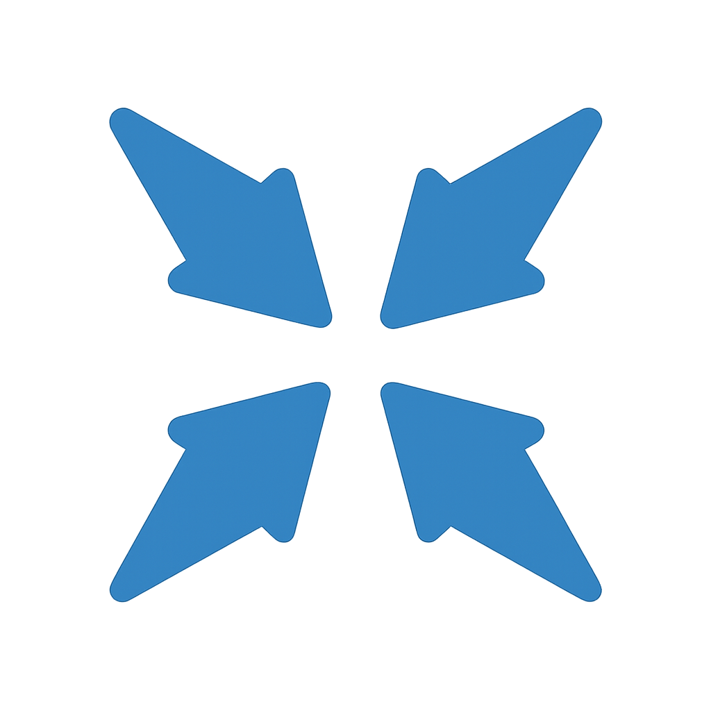 Blue Four Corners Inward Pointing Arrows