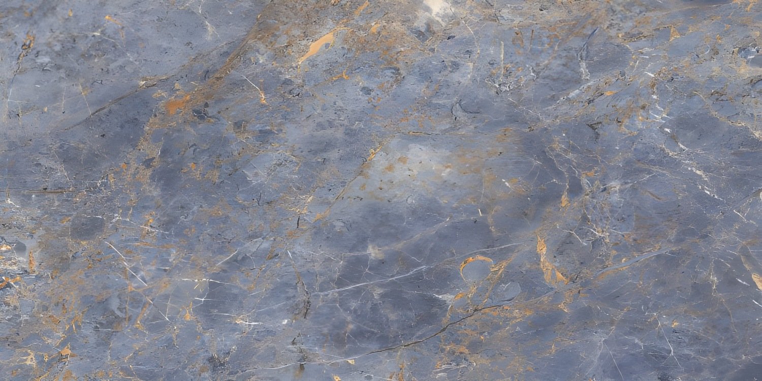 Blue Grey Marble Gold Rust Veins